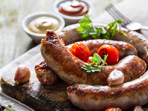 cooked sausages